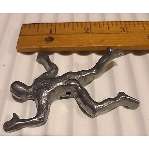 Vintage Unique Metal Sculpture Climbing Man Mirror Images Reflection Art - Picture 7 of 8